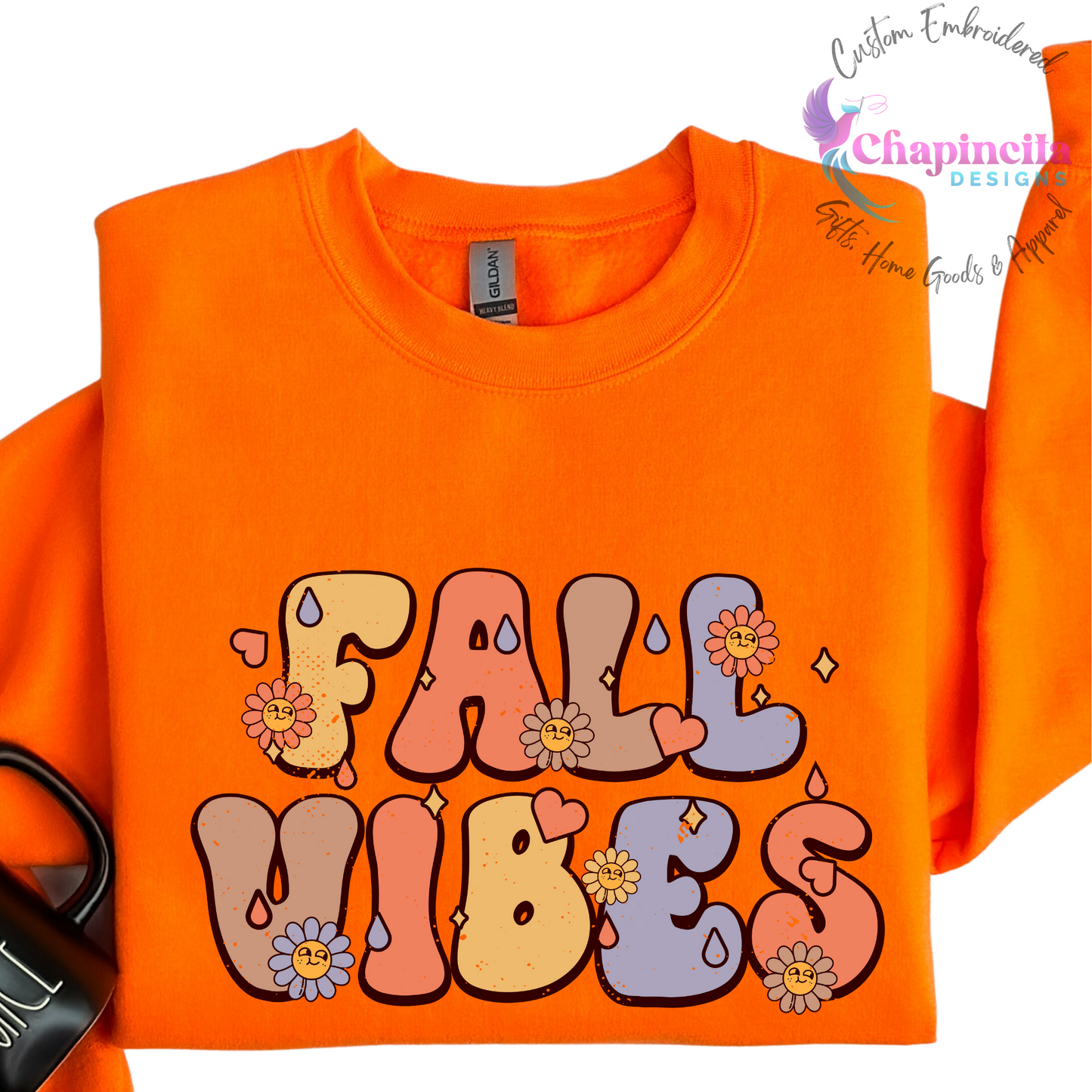 Fall Vibes Groovy Retro Colorful Sweatshirt